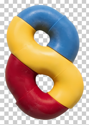 Yellow And Blue Six - Colorful Number Eight PNG