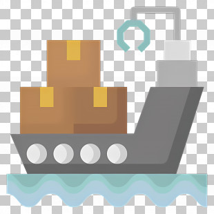 Cargo Ship With Boxes - Cargo Ship Floating With Boxes Loaded PNG