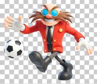 Doctor Eggman - Cartoon Character Playing Soccer PNG