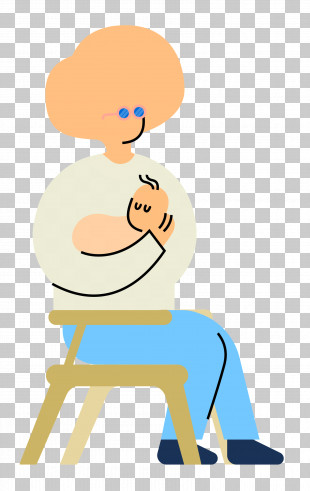 Cartoon Sitting Chair Line Joint PNG, Clipart, Behavior, Cartoon