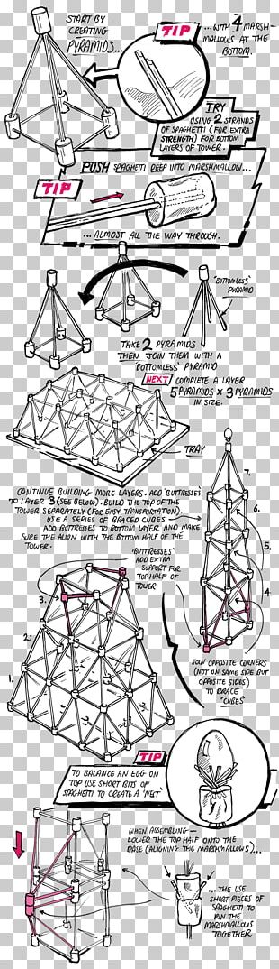 Pasta Spaghetti Bridge Marshmallow Tower PNG