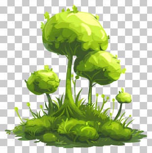 Moss Plant - Green Trees And Bushes PNG
