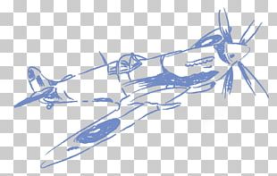 Propeller Aircraft Sketch PNG