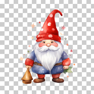 Christmas Gnome - Cute Garden Gnome With Red Hat PNG