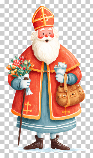 Holland Santa Claus - Festive Santa Claus With Gifts PNG