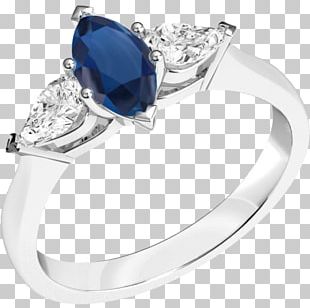 Sapphire Ring Diamond Cut Gold PNG