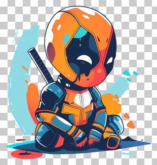 Cute Deadpool - Cute Cartoon Superhero Character PNG