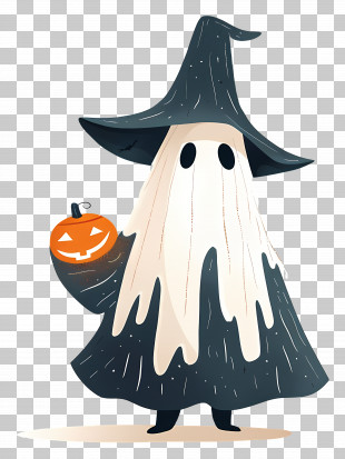 Halloween Costume - Ghost With Pumpkin For Halloween PNG