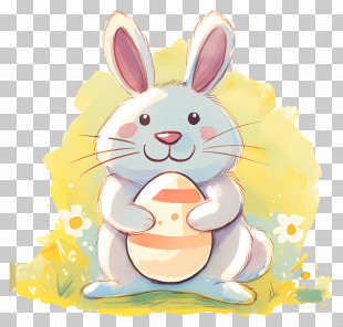 Easter Bunny - Easter Bunny With Egg PNG
