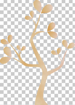 Branch Leaf Tree Beige Twig PNG