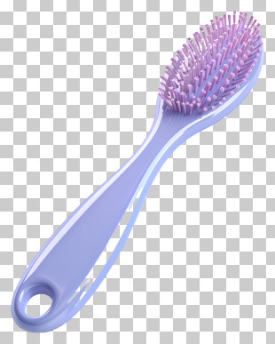 Hairbrush - Purple Hairbrush With Bristles PNG