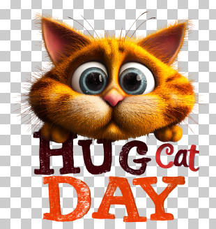National Hug Your Cat Day - Hug Cat Day Celebration PNG
