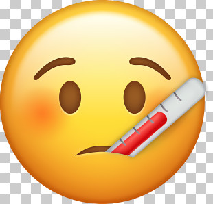 Emoji - Sick Emoji With Thermometer Representing Fever PNG
