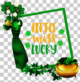 Little Miss Lucky Lucky Patricks Day PNG