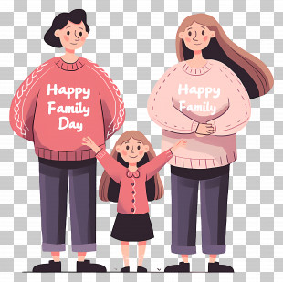 Happy Family Day - Happy Family Cartoon PNG
