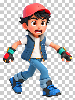 Animated Boy - Determined Cartoon Boy PNG