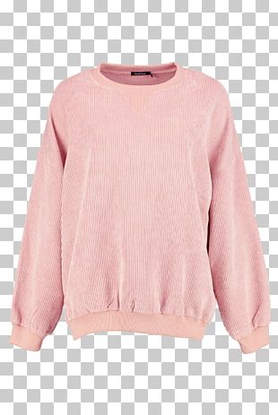 Sleeve Shoulder Sweater Blouse Pink M PNG