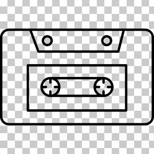 Cassette - Retro Cassette Tape Line Art PNG