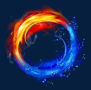 Cool Water And Fire Light Effect Background PNG