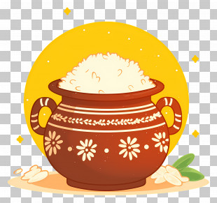Pongal Pot - Rice In Traditional Clay Pot PNG