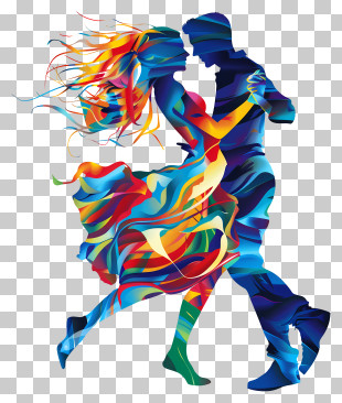 International Dance Day - Colorful Dancing Couple PNG