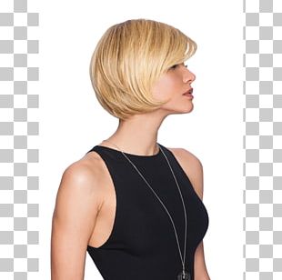 Blond Bob Cut Wig Hairstyle Synthetic Fiber PNG