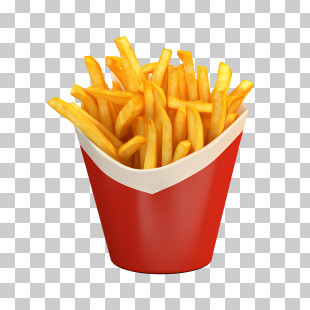 French Fries - French Fries In Red Packaging PNG