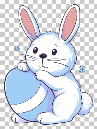 Easter Bunny - Adorable Bunny Holding A Decorated Egg PNG