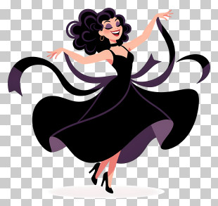Mother Gothel - Elegant Dancer In Black Dress PNG