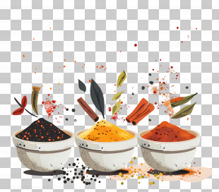 Spices - Assorted Spices In Bowls PNG