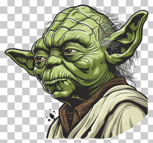 Star Wars - Fantasy Green Character With Wise Expression PNG