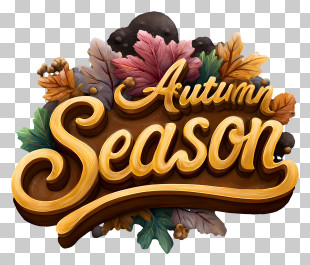 Autumn Season Word - Autumn Season Wooden Badge PNG