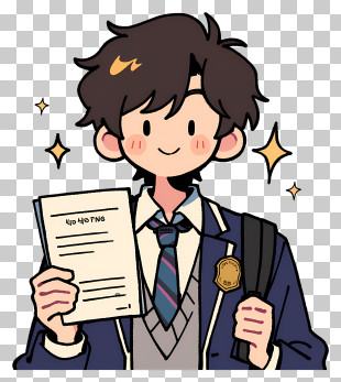 Happy Student With Certificate PNG