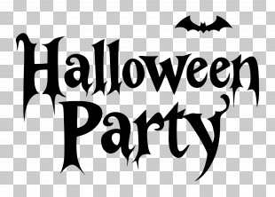 Halloween Party - Halloween Party Font With Bat Icon PNG