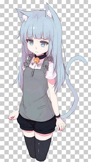 Catgirl Anime Kavaii Manga PNG, Clipart, Anime, Black Hair, Brown Hair ...