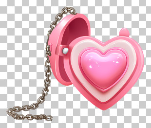 Pink Heart Locket - Pink Heart Locket Jewelry PNG