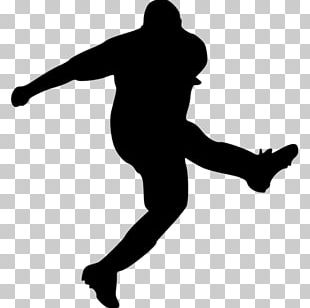 Black And White Recreation Football Player Silhouette PNG, Clipart ...