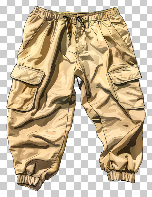 Cargo Pants - Khaki Cargo Pants Illustration PNG