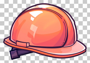 Hard Hat - Orange Hard Hat Illustration PNG