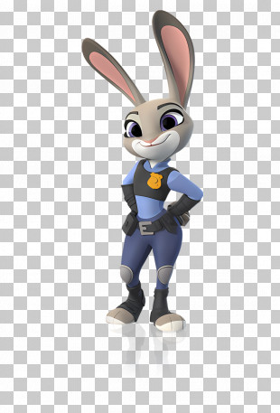 Judy Hopps - Cartoon Bunny Police Officer PNG
