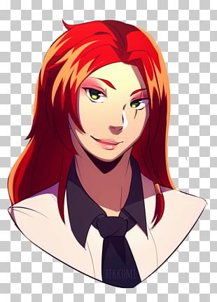 Anime Red Hair Drawing Png Clipart Anime Girl Arm Black Hair