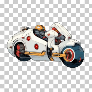 Motorcycle - Futuristic White Motorbike PNG