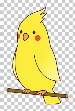 Icon - Cute Yellow Bird Perched PNG