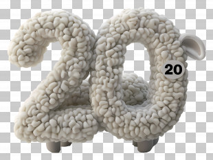 Number 20 - Sheep Shaped Number 20 PNG