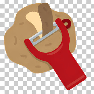 Kitchen Elements Red Plastic Gloves White Plastic Handle White Plastic Finger Close-up Shot PNG