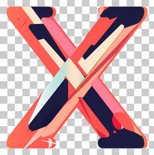 Letter X - Colorful Letter X Graphic Design PNG