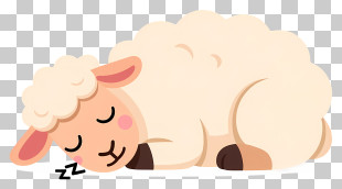 Sleeping Cute Sheep PNG