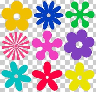 1960s 1970s Flower Retro Style PNG