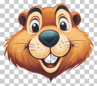 Groundhog Emoji - Happy Groundhog Face Illustration PNG
