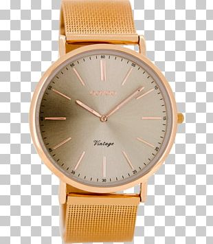 Watch Gold Strap Clock Silver PNG